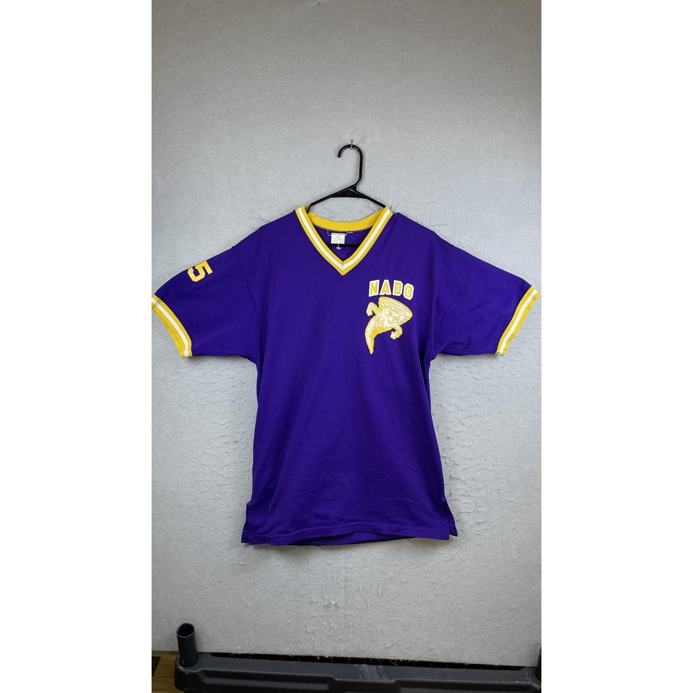 Vintage Coffeyville Nado Shirt Mens Medium Purple V Neck Football‎ Jersey 90s
